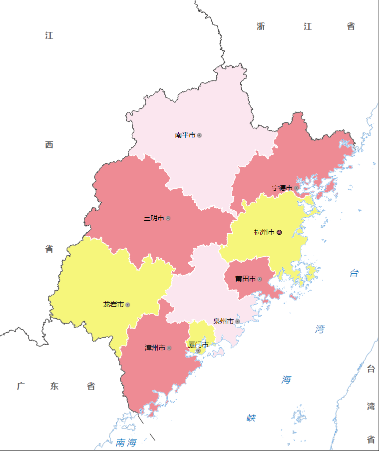 福建省9个地级市面积分别是多少？