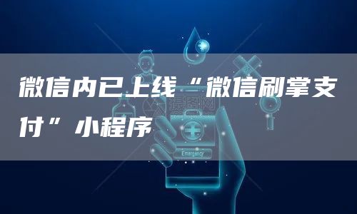 微信内已上线“微信刷掌支付”小程序