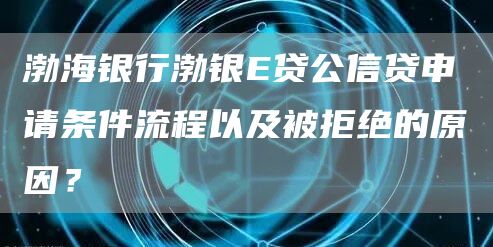 渤海银行渤银E贷公信贷申请条件流程以及被拒绝的原因？