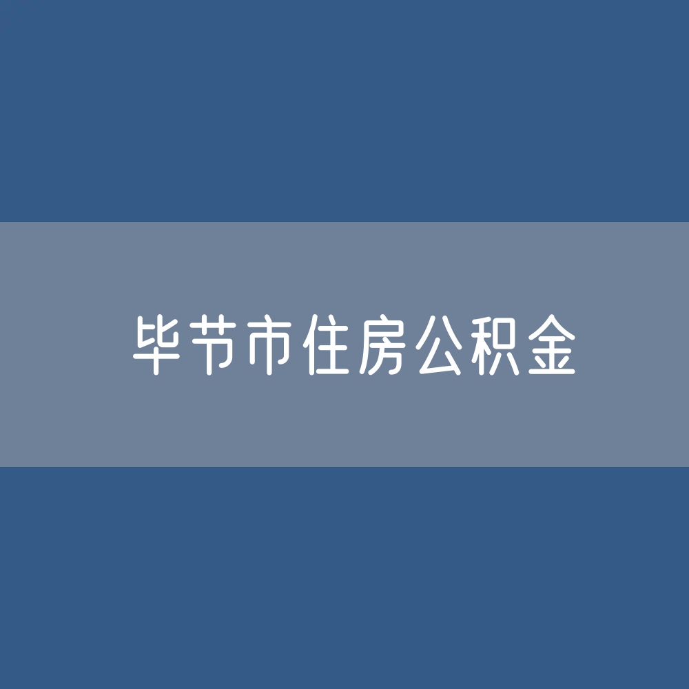 毕节市住房公积金缴存提取贷款数据