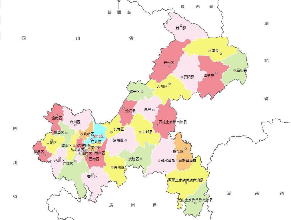 重庆市各地面积、行政区划代码、区号、邮编