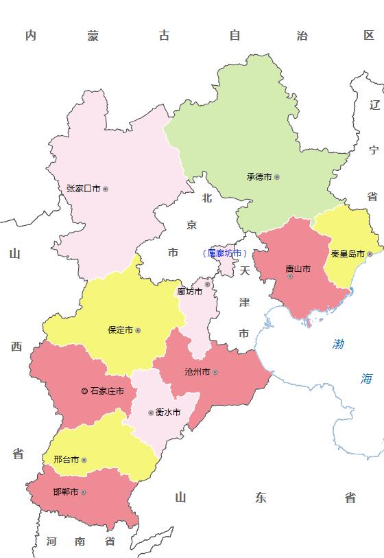 河北省各地面积、行政区划代码、区号、邮编