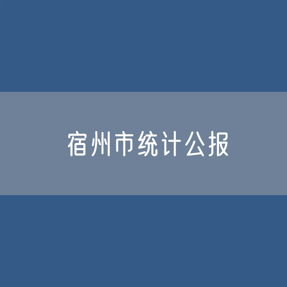 宿州市2023年国民经济和社会发展统计公报