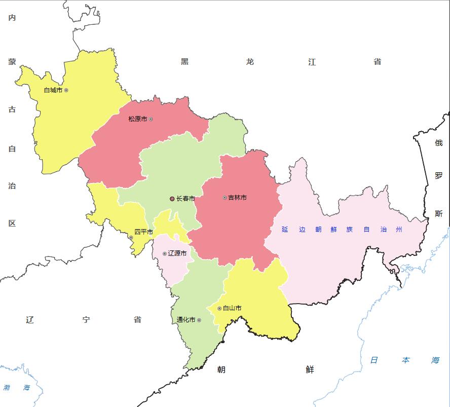 吉林省各地面积、行政区划代码、区号、邮编