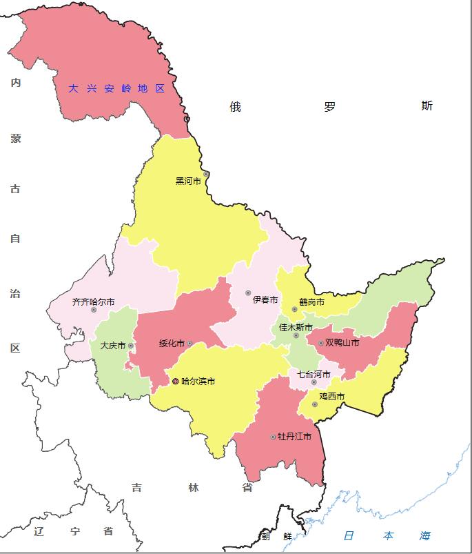 黑龙江省各地面积、行政区划代码、区号、邮编