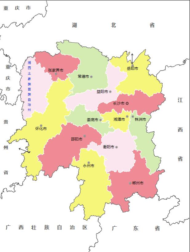 湖南省各地面积、行政区划代码、区号、邮编