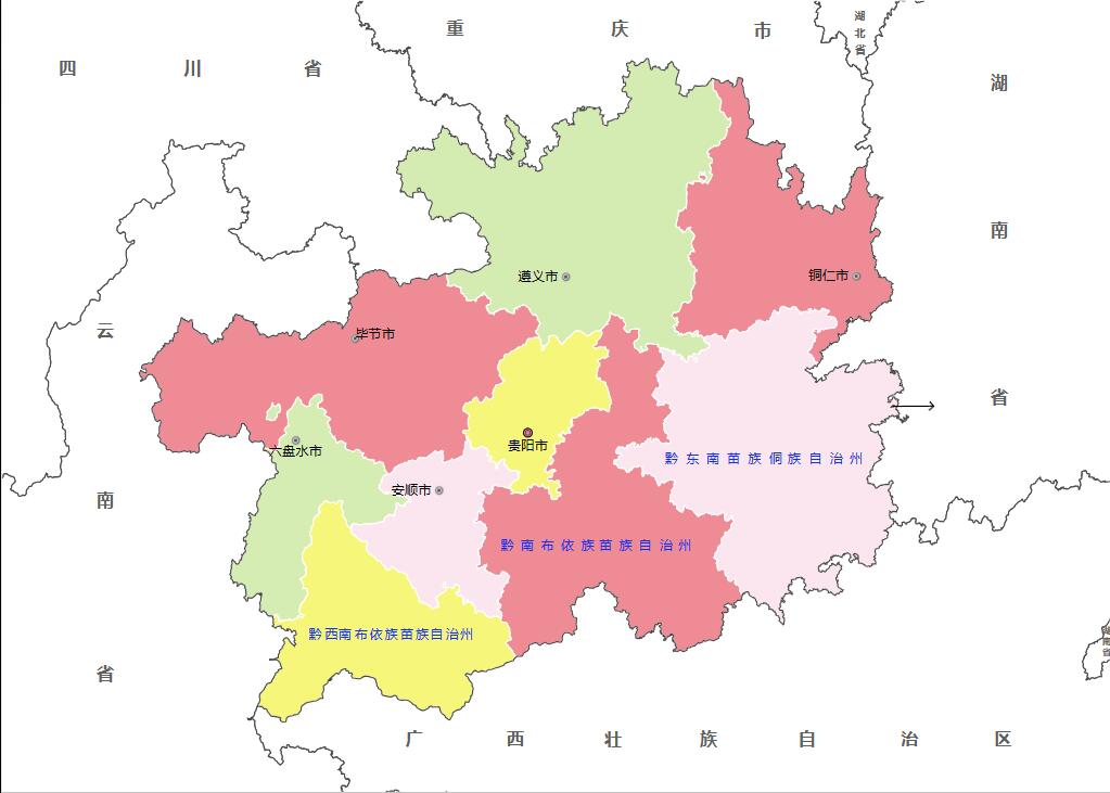贵州各地面积、行政区划代码、区号、邮编