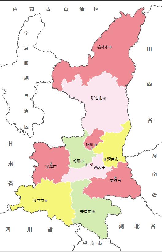 陕西各地面积、行政区划代码、区号、邮编