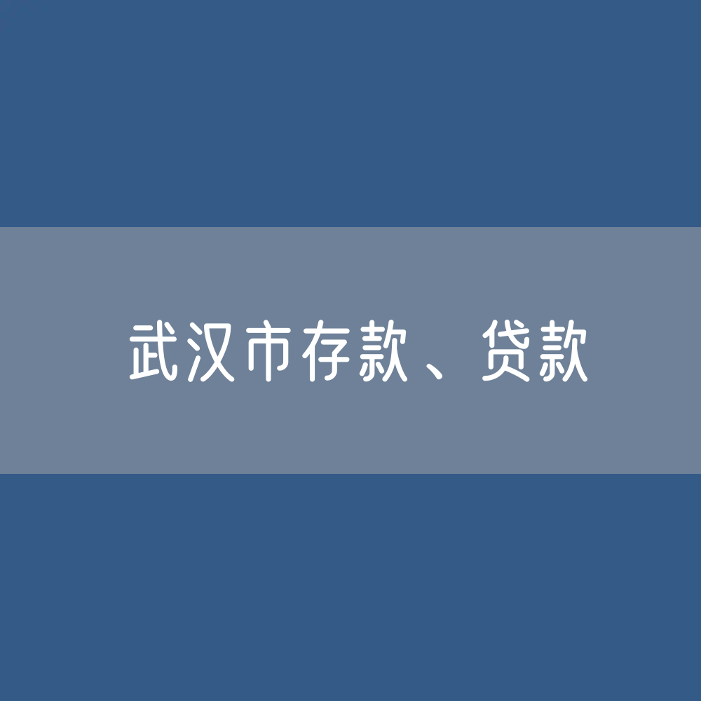 武汉市存款、贷款余额是多少？