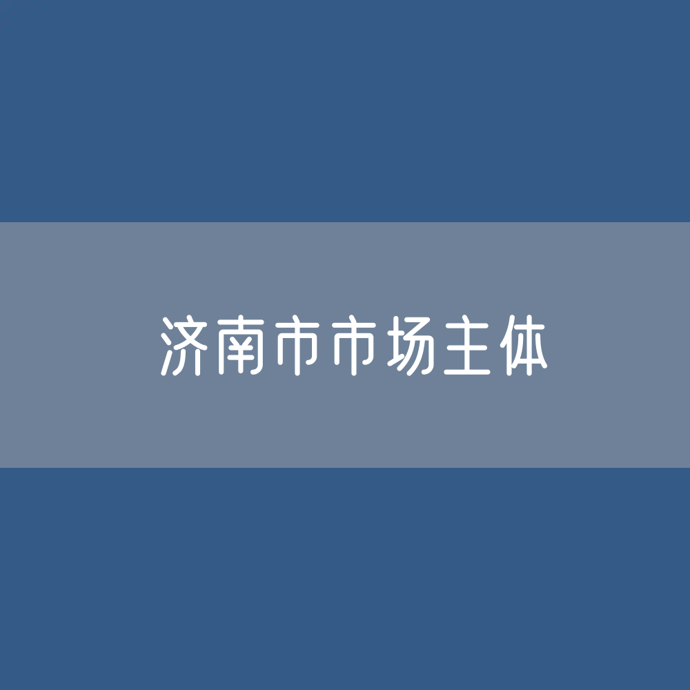 济南市又多少市场主体？