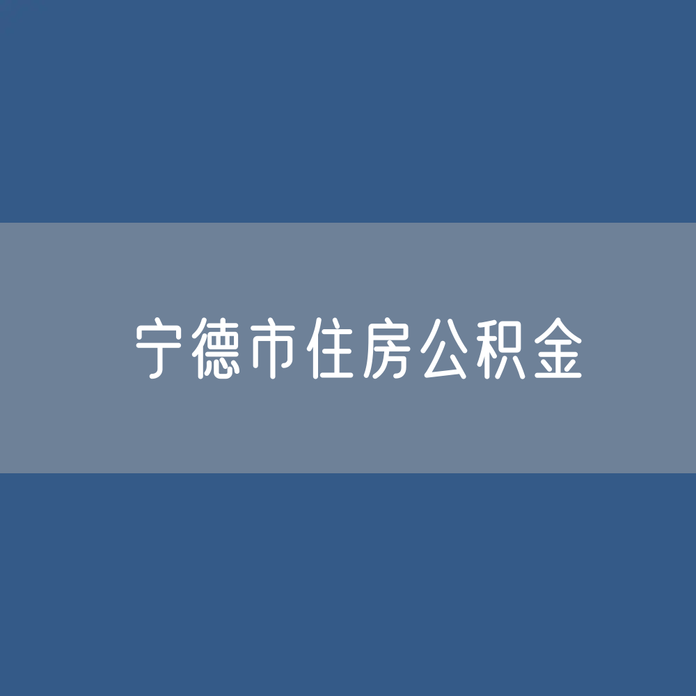 宁德市住房公积金缴存提取贷款数据