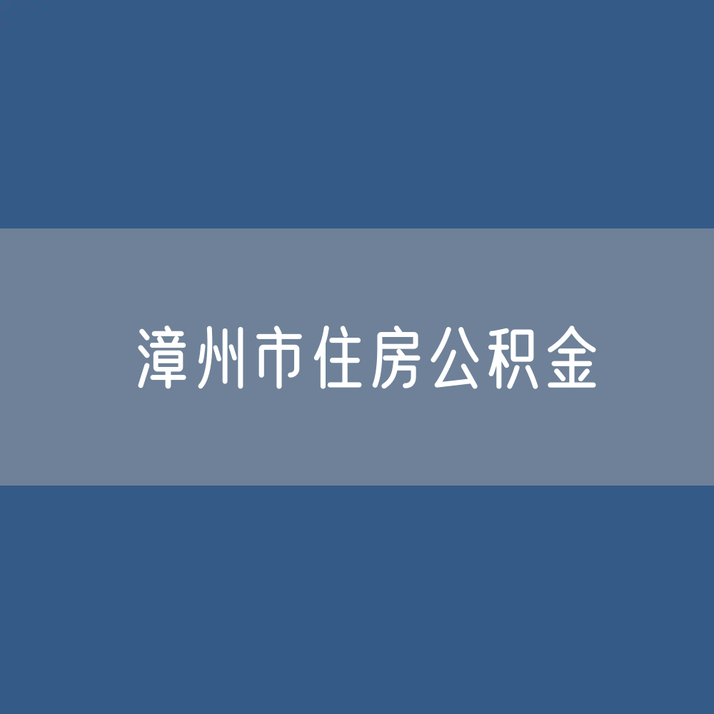 漳州市住房公积金缴存提取贷款数据