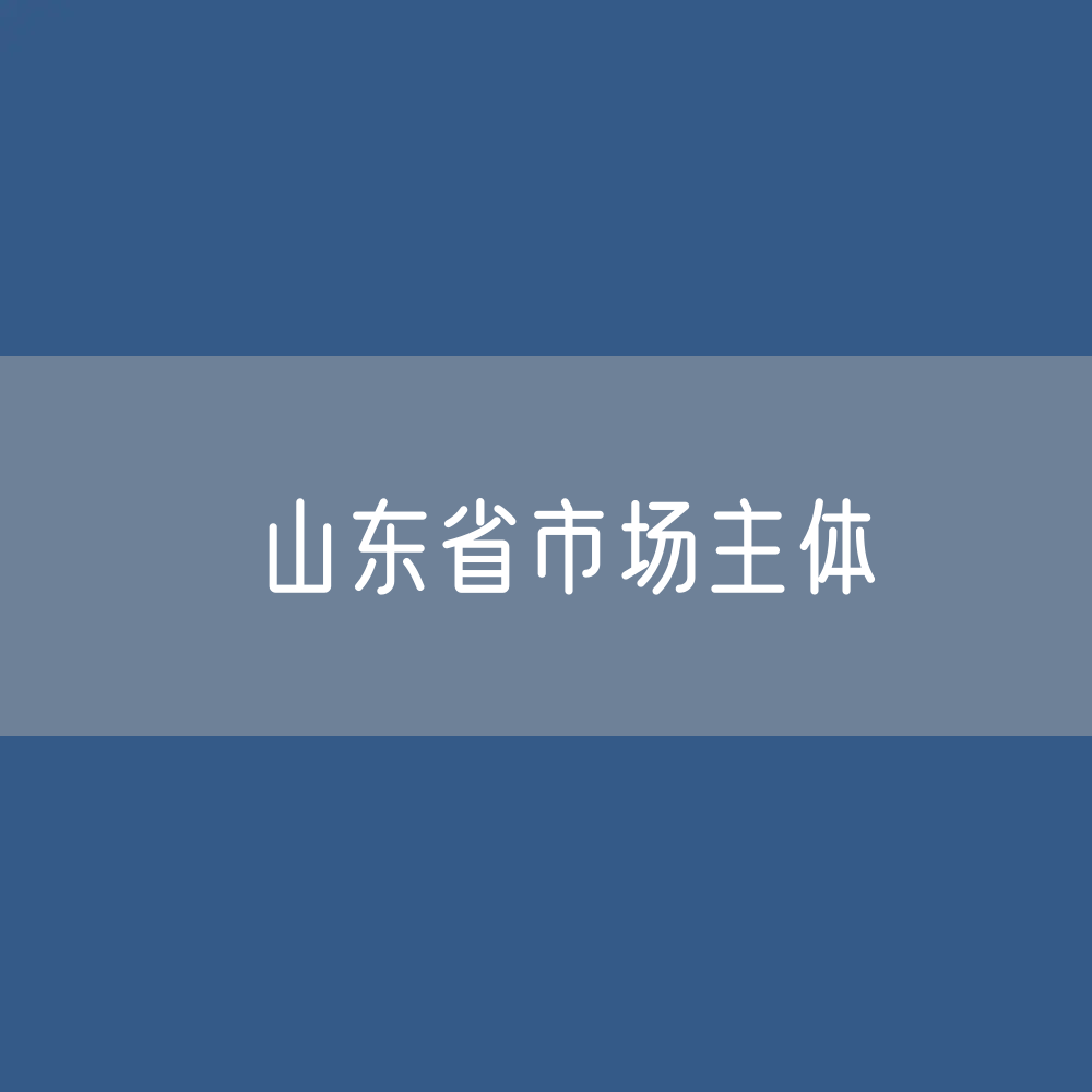 山东省有多少市场主体？