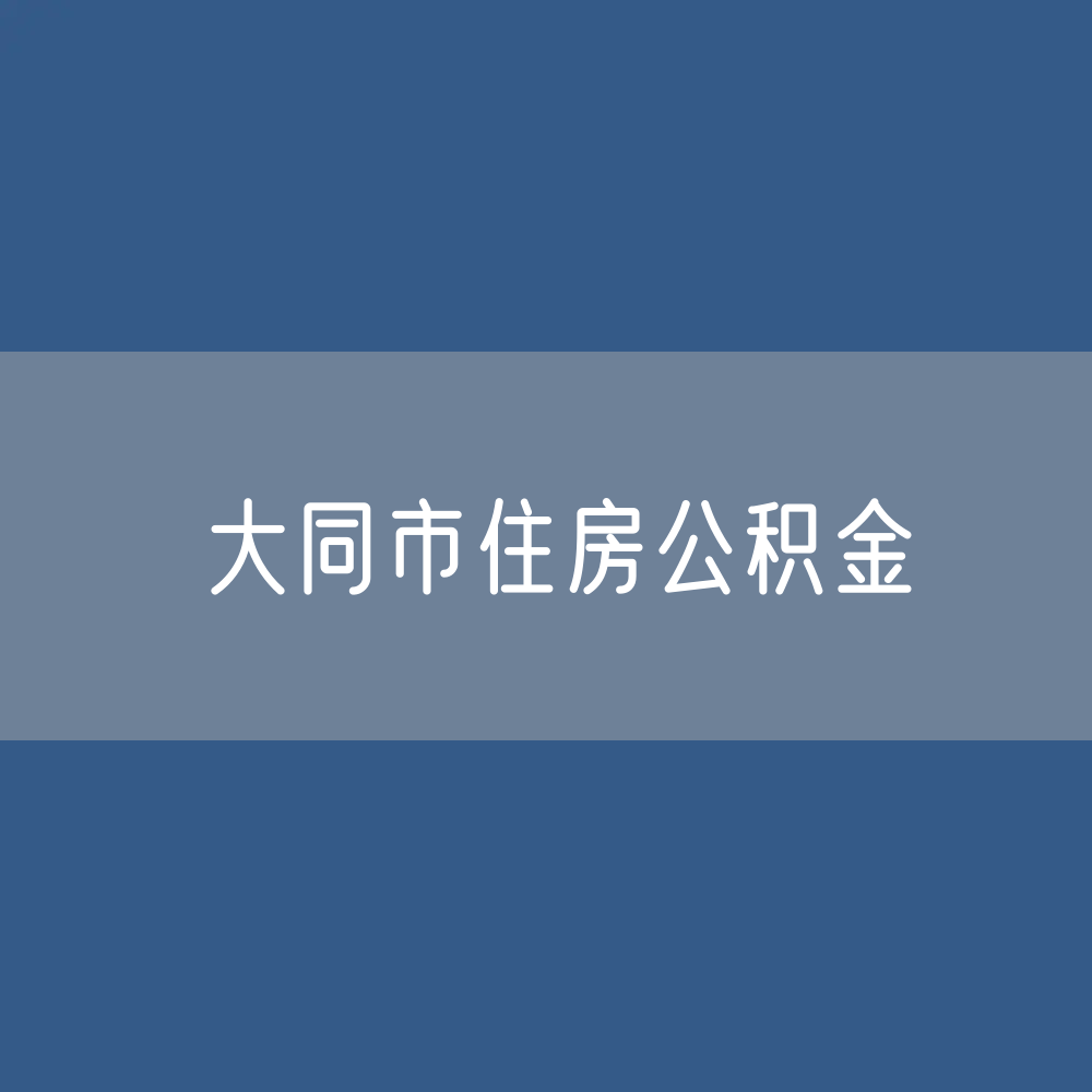 大同市住房公积金缴存提取贷款数据