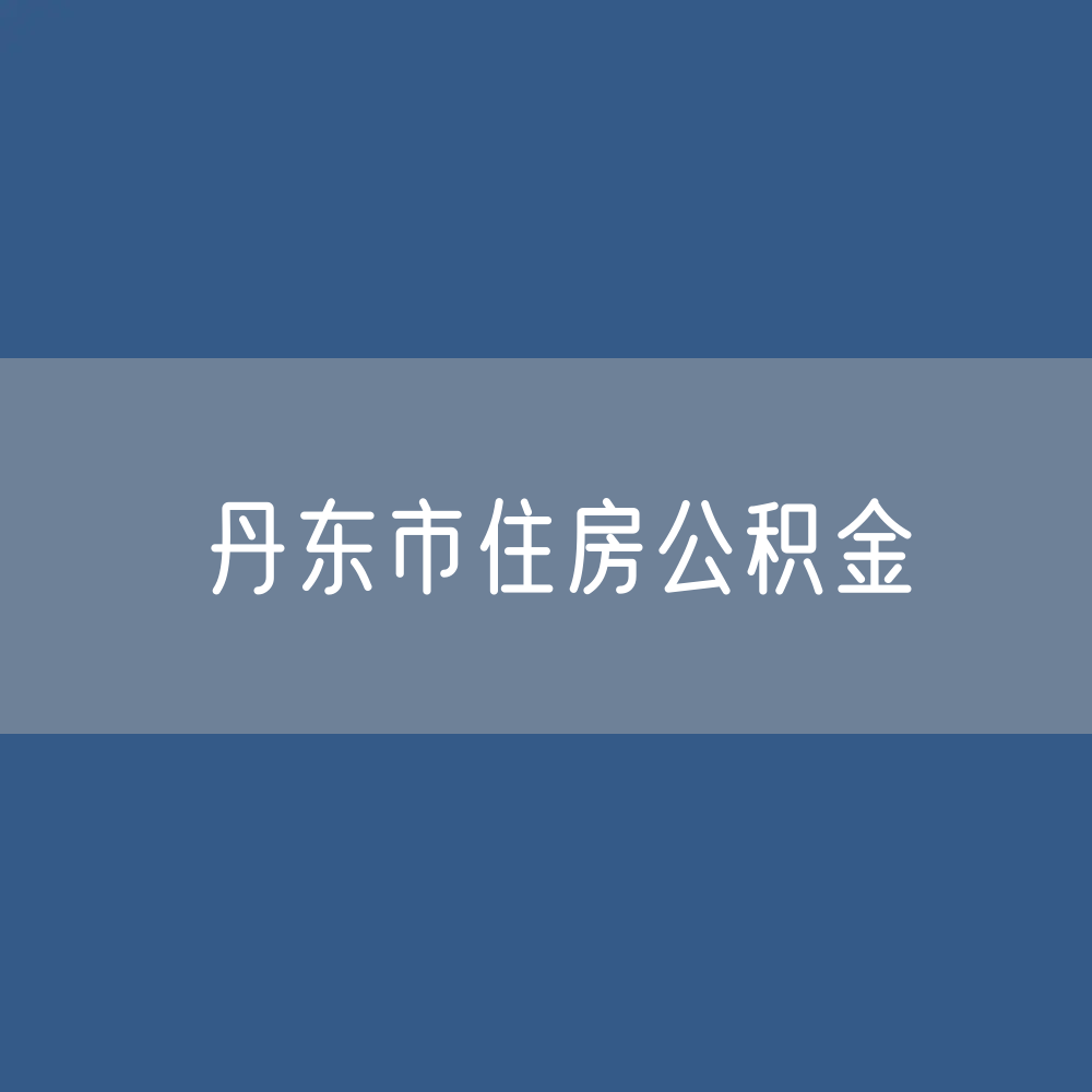 丹东市住房公积金缴存提取贷款数据