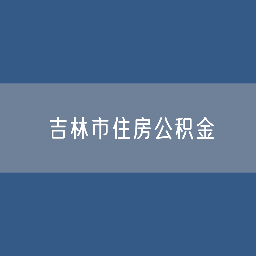 吉林市住房公积金缴存提取贷款数据