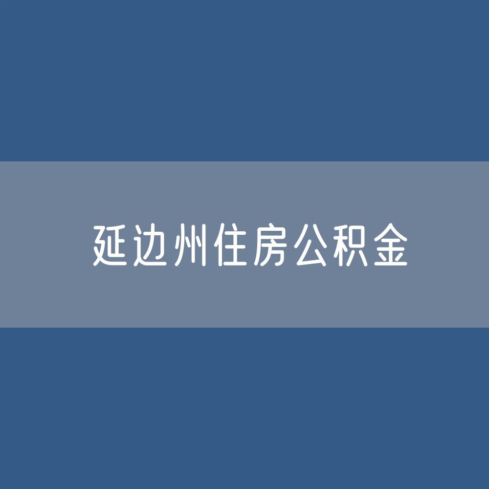 延边州住房公积金缴存提取贷款数据