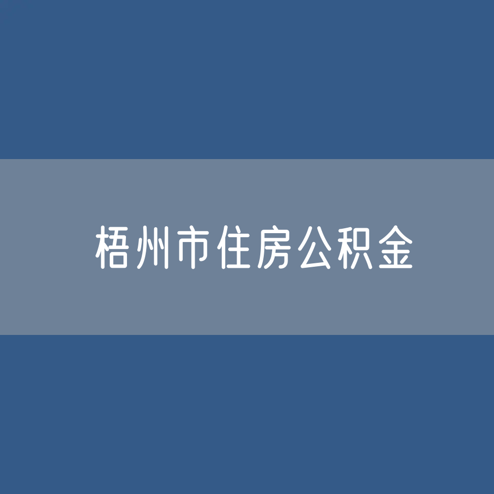 梧州市住房公积金缴存提取贷款数据