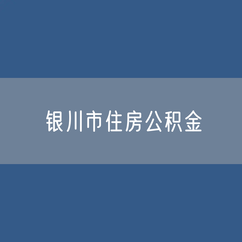 银川市住房公积金缴存提取贷款数据