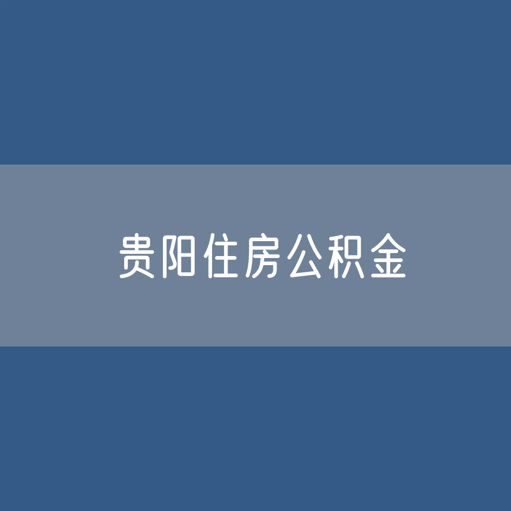 贵阳住房公积金缴存提取贷款数据