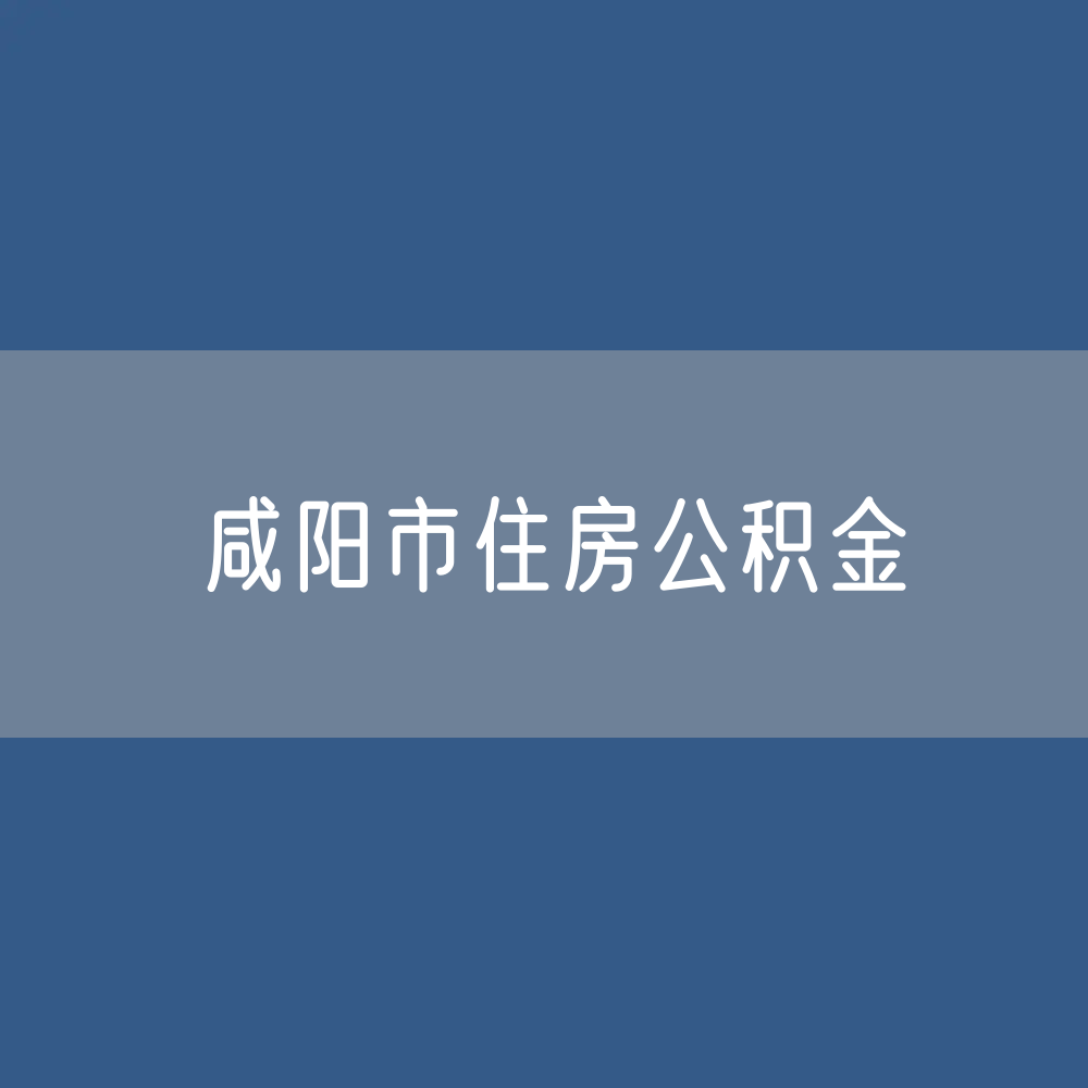 咸阳市住房公积金缴存提取贷款数据