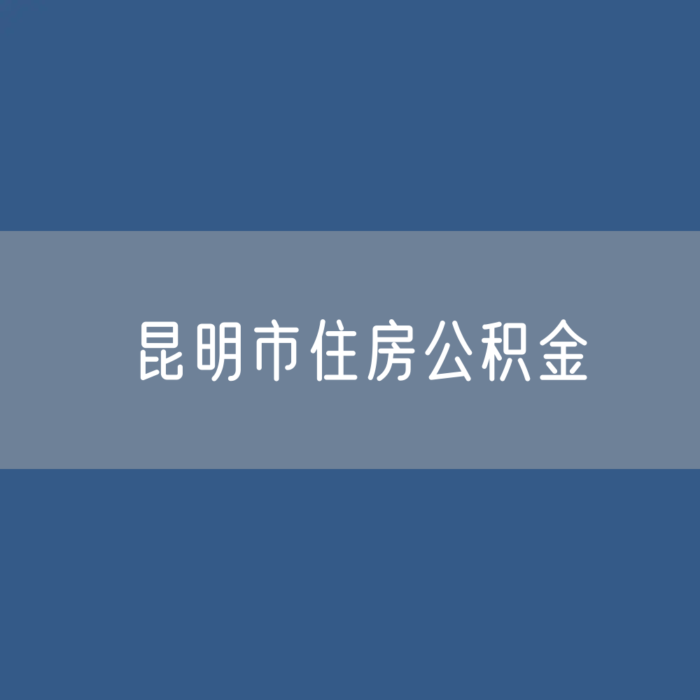 昆明市住房公积金缴存提取贷款数据