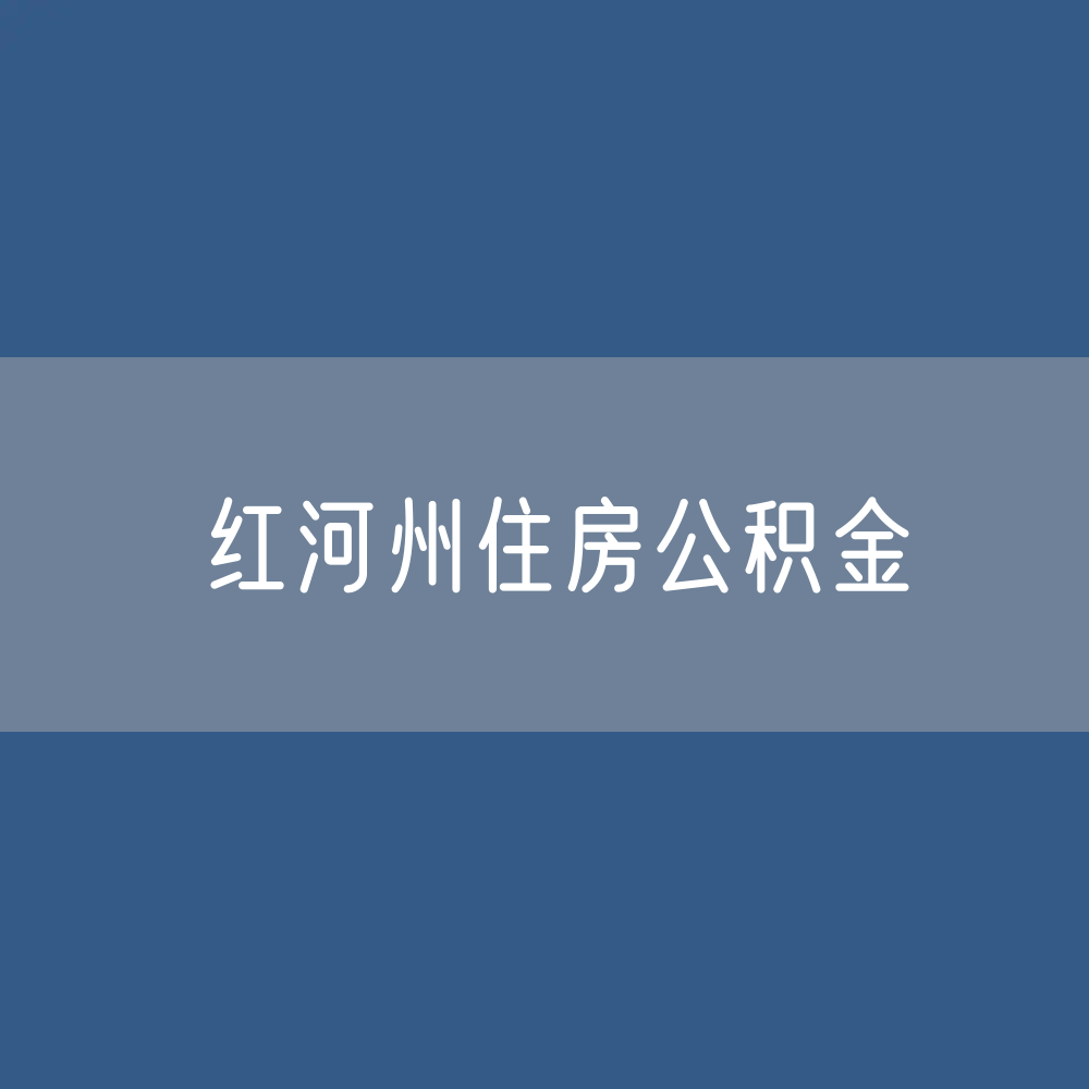 红河州住房公积金缴存提取贷款数据