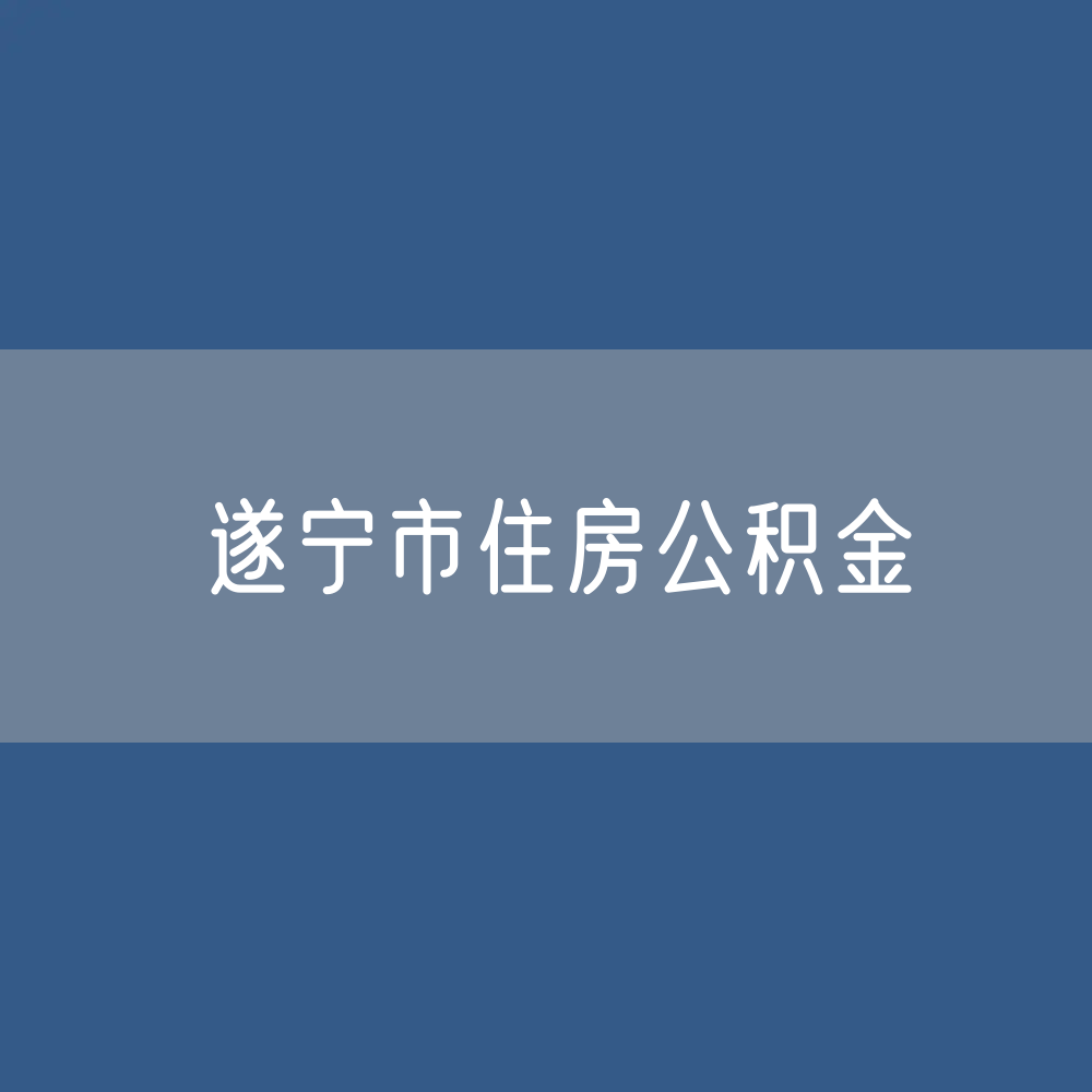 遂宁市住房公积金缴存提取贷款数据