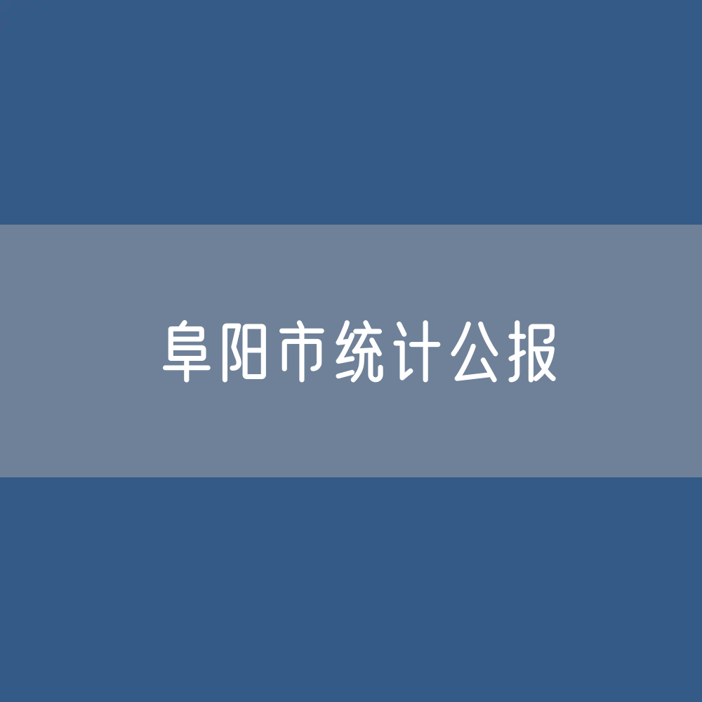 阜阳市2022年国民经济和社会发展统计公报