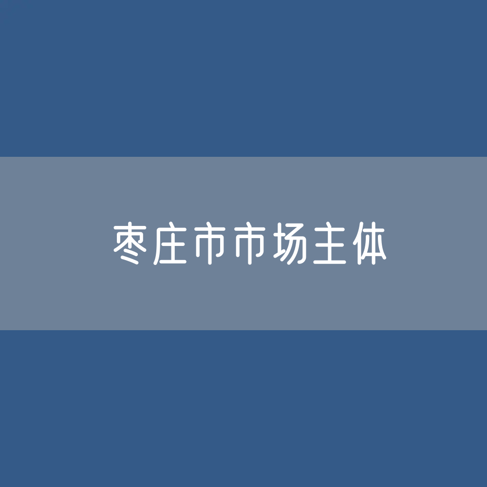 枣庄市有多少市场主体？