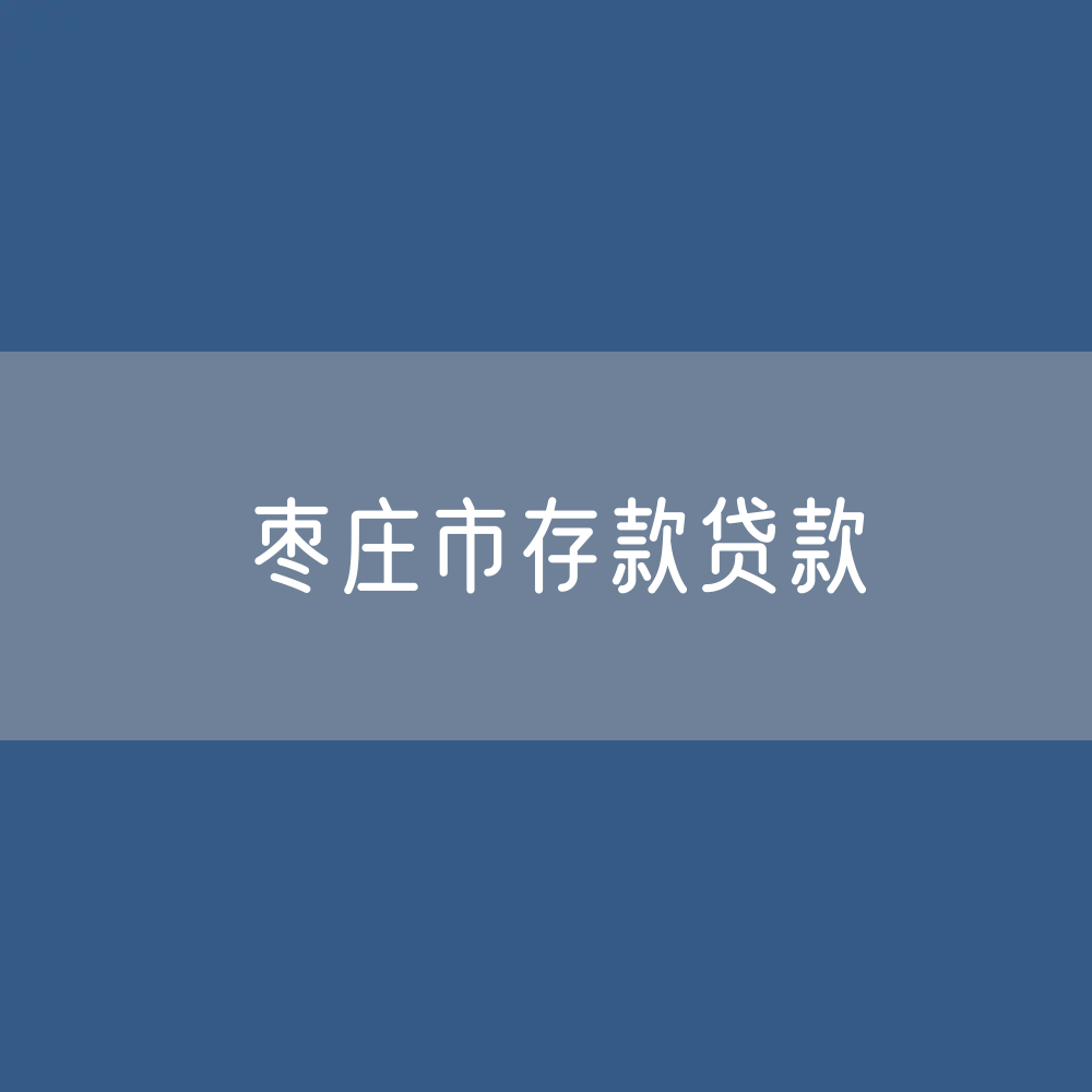 枣庄市存款、贷款是多少？