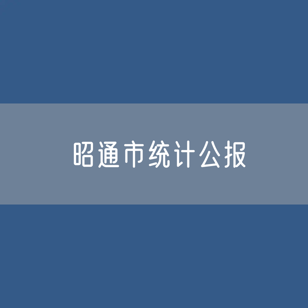 昭通市2022年国民经济和社会发展统计公报