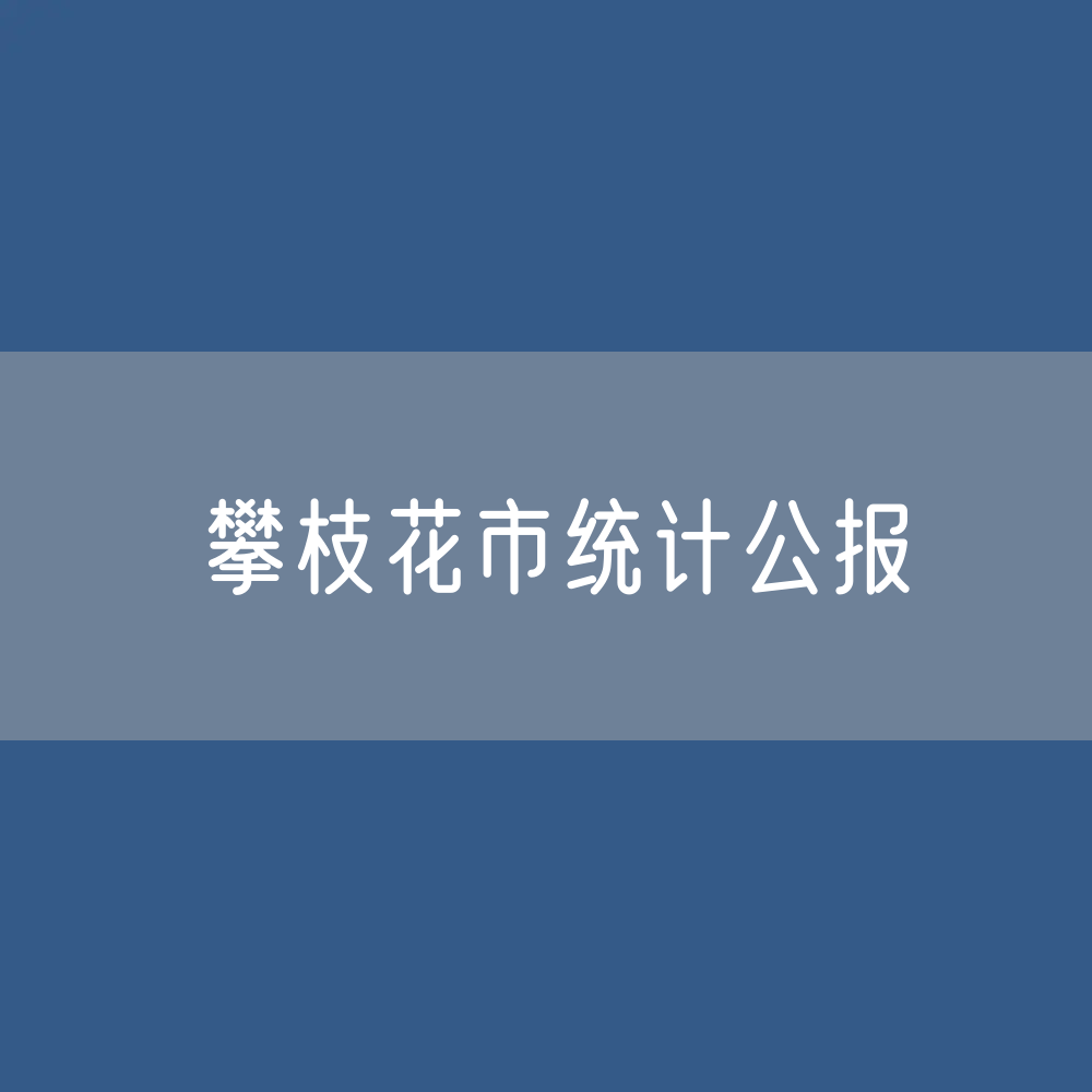攀枝花市2022年国民经济和社会发展统计公报