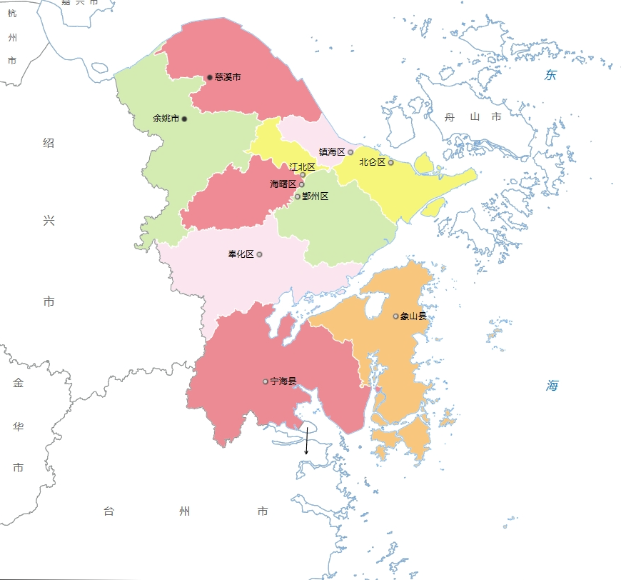 宁波市各地人口、面积、地区生产总值/人均GDP排名