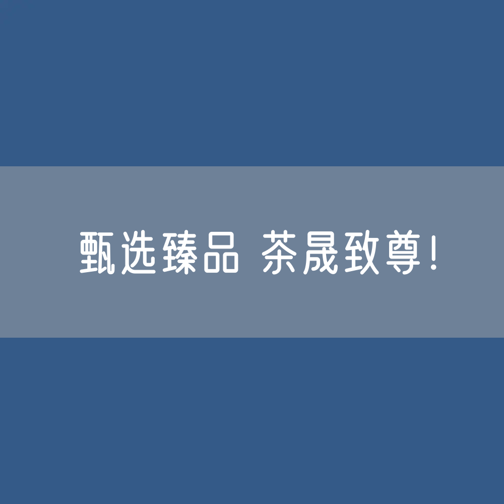 甄选臻品 茶晟致尊！