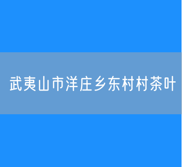 武夷山市洋庄乡东村村茶叶