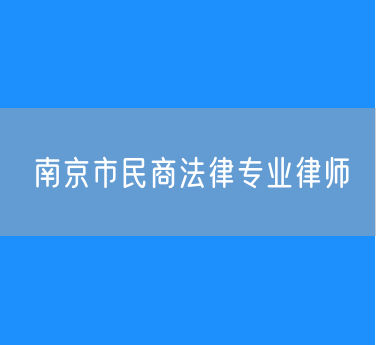 南京市民商法律专业律师