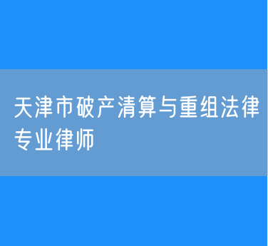 天津市破产清算与重组法律专业律师