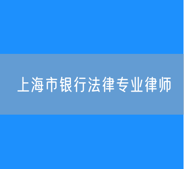 上海市银行法律专业律师