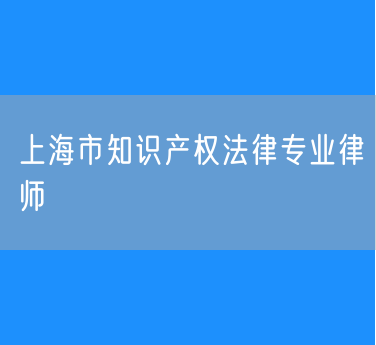 上海市知识产权法律专业律师