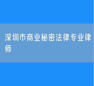 深圳市商业秘密法律专业律师