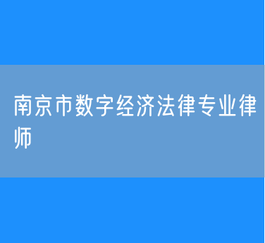 南京市数字经济法律专业律师