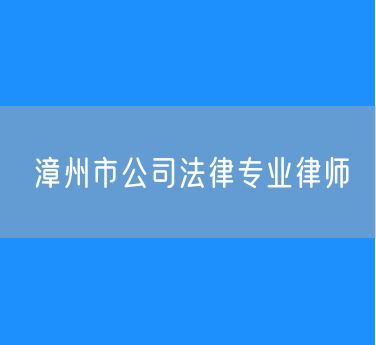 漳州市公司法律专业律师