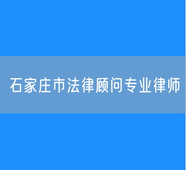 石家庄市法律顾问专业律师
