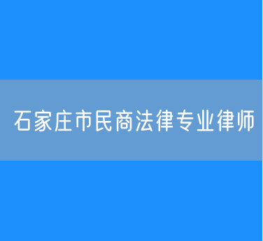 石家庄市民商法律专业律师