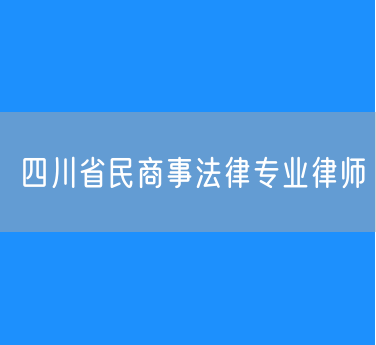 四川省民商事法律专业律师