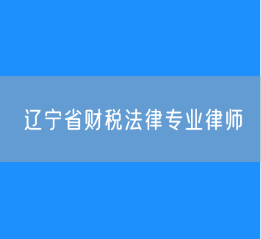辽宁省财税法律专业律师