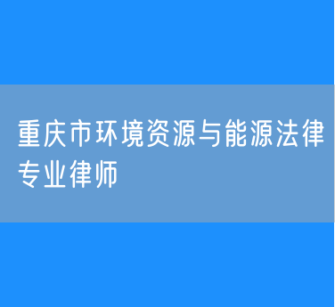 重庆市环境资源与能源法律专业律师