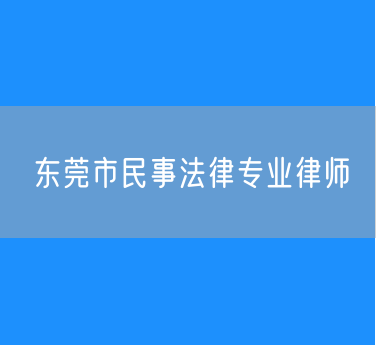 东莞市民事法律专业律师