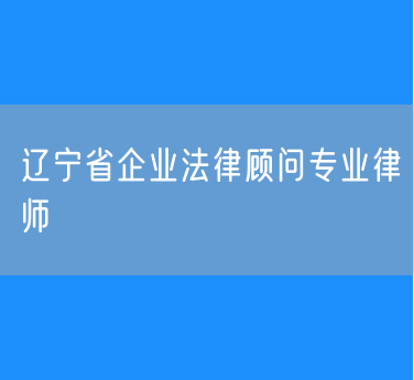辽宁省企业法律顾问专业律师
